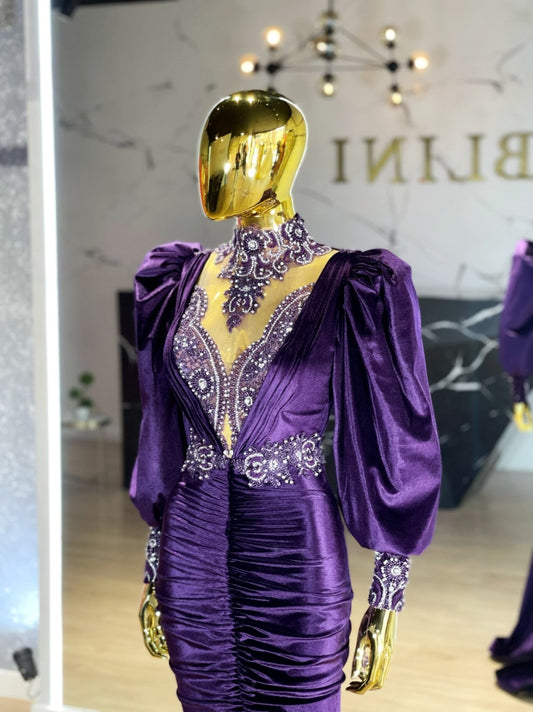 High NeckLuxuriousPuff SleevesWomen - Blini Fashion House