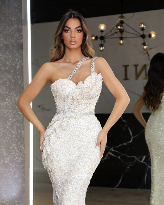 Deep SlitLong DressLuxoriousWomen - Blini Fashion House