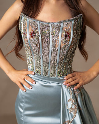 Teza Sleeveless Dress with Side Tail