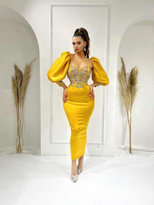 BeadsLong DressLong SleevesWomen - Blini Fashion House