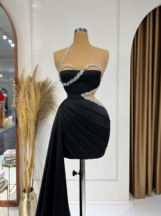 BeadsBlackCocktail DressWomen - Blini Fashion House