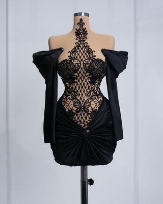 BeadsBlackCocktail DressWomen - Blini Fashion House