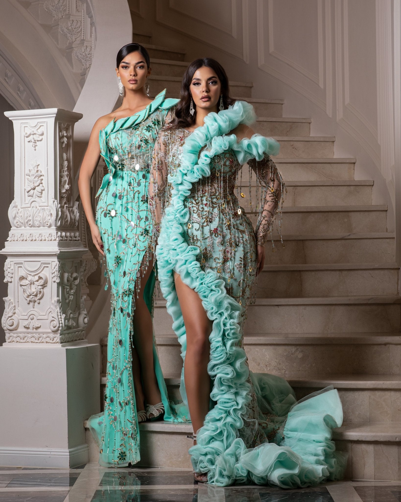 AquaCrystalsDeep SlitWomen - Blini Fashion House