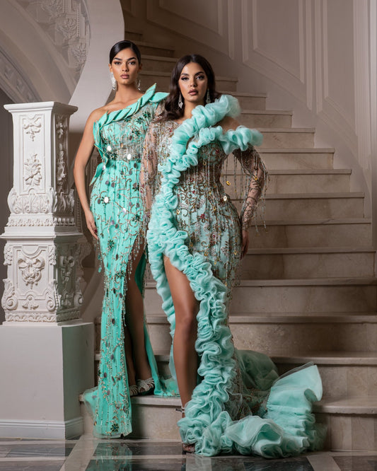 AquaCrystalsDeep SlitWomen - Blini Fashion House