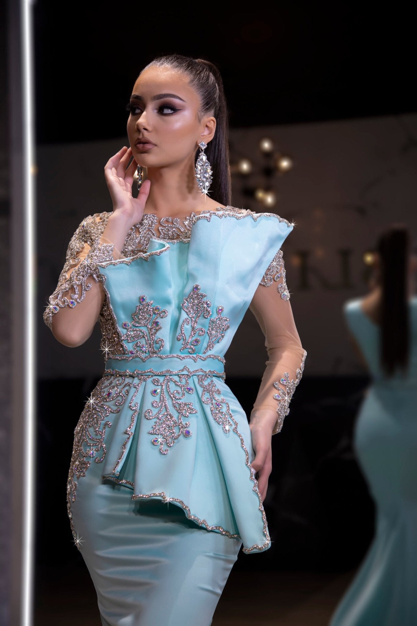 BeadsLong DressLuxoriousWomen - Blini Fashion House