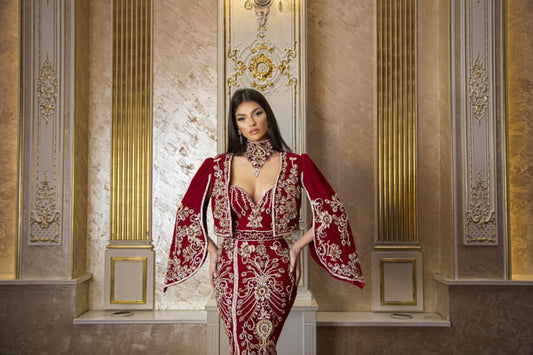 High NeckLong DressLuxoriousWomen - Blini Fashion House