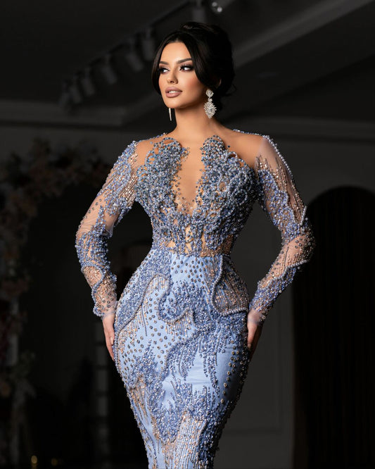 Light blue dress with long sleeves