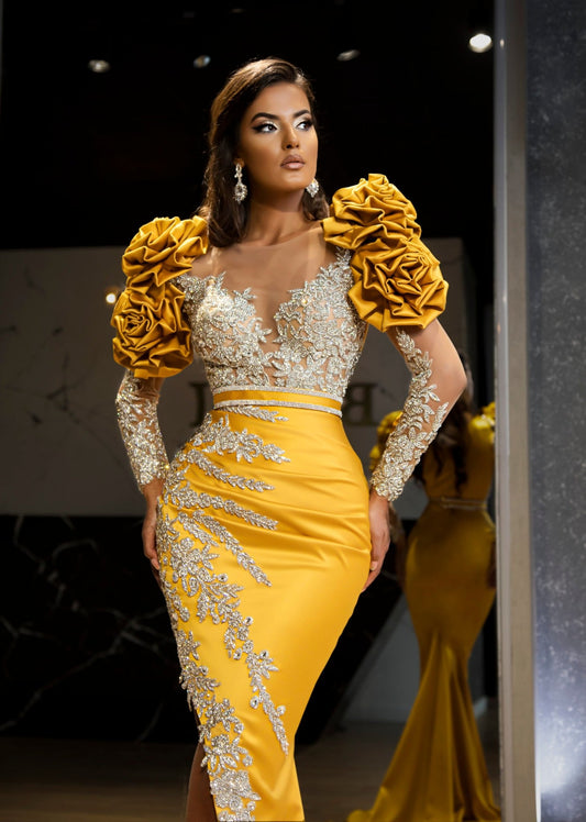 BeadsLong DressLuxoriousWomen - Blini Fashion House