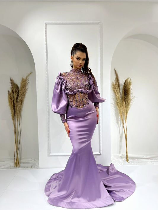 BeadsLong DressLong SleevesWomen - Blini Fashion House