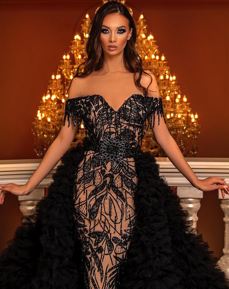 Long DressLuxoriousOff-ShoulderWomen - Blini Fashion House