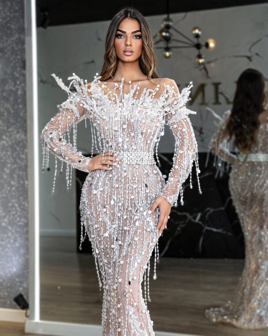 Long DressLong SleevesLuxoriousWomen - Blini Fashion House